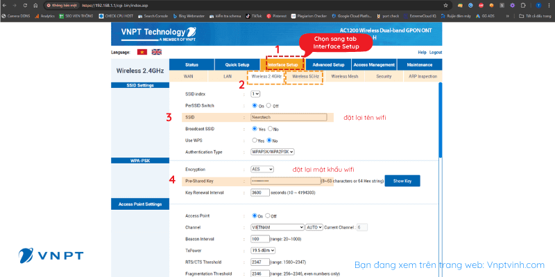 Đổi tên, mật khẩu Wi-Fi VNPT